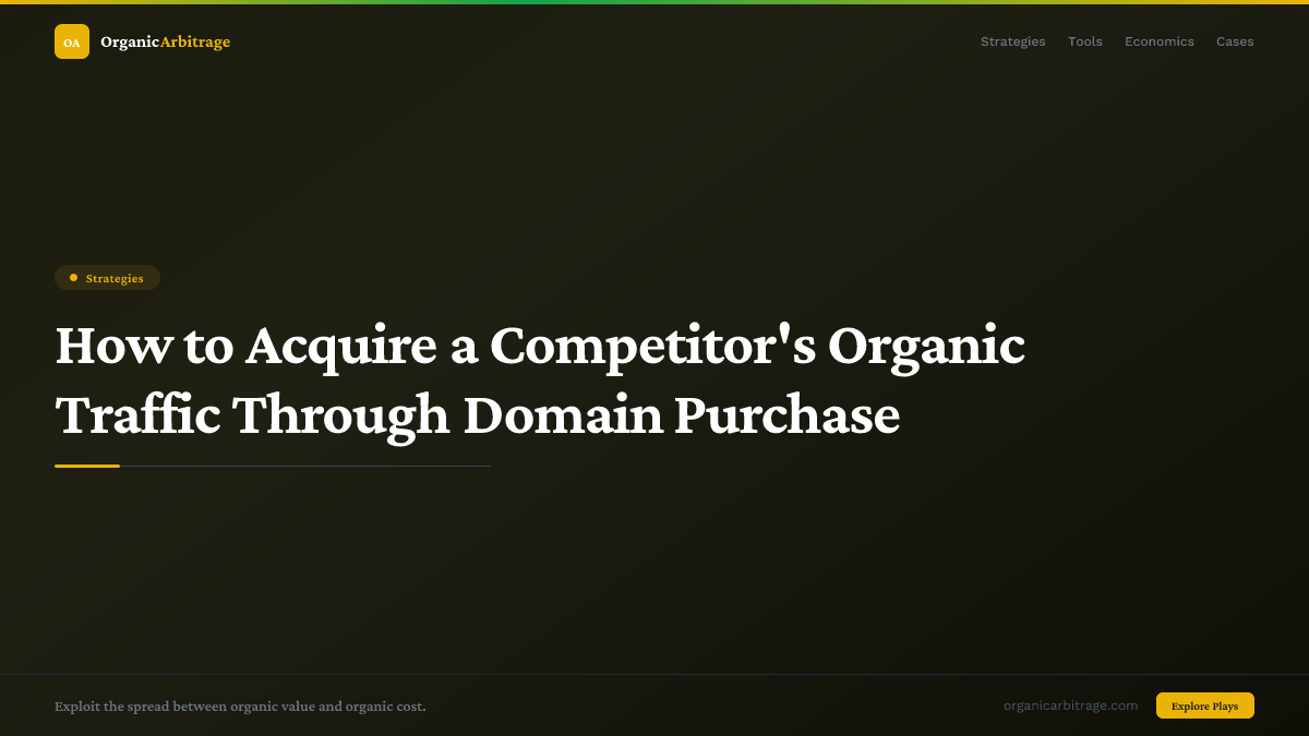 How to Acquire a Competitor's Organic Traffic Through Domain Purchase