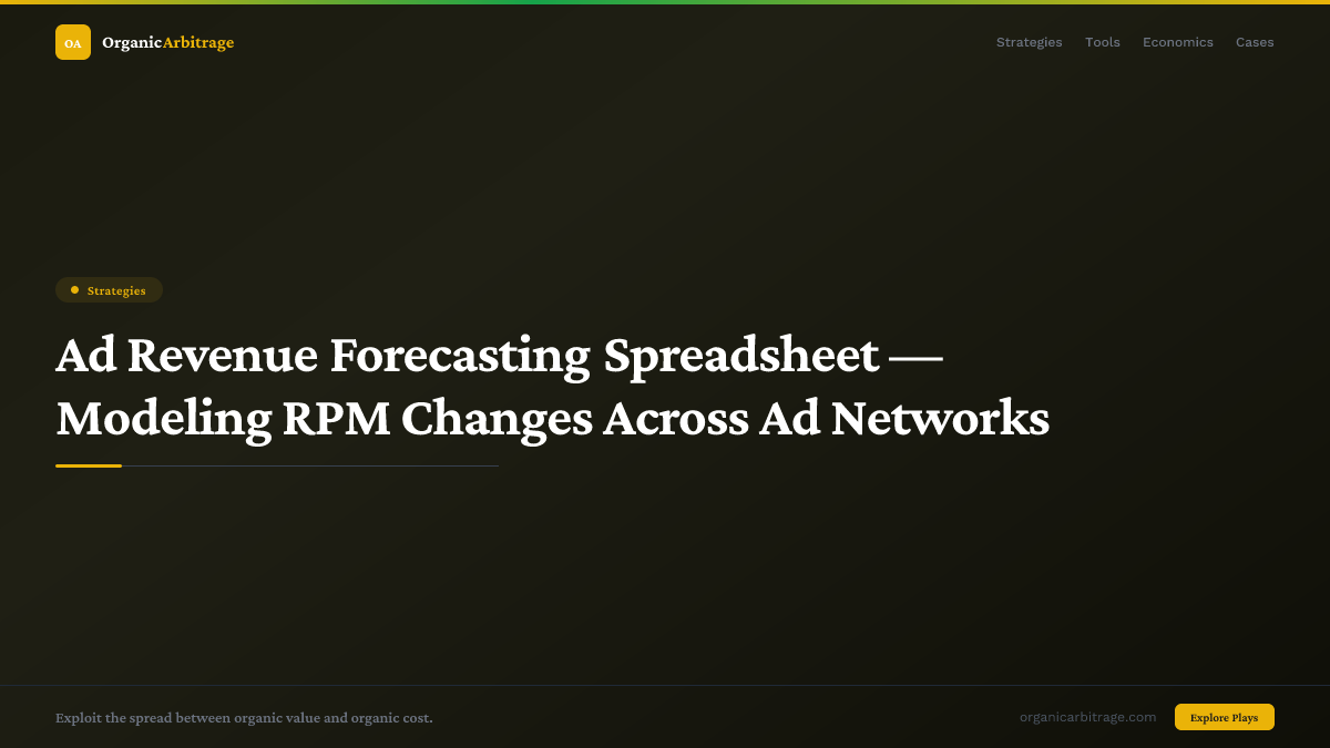 Ad Revenue Forecasting Spreadsheet — Modeling RPM Changes Across Ad Networks