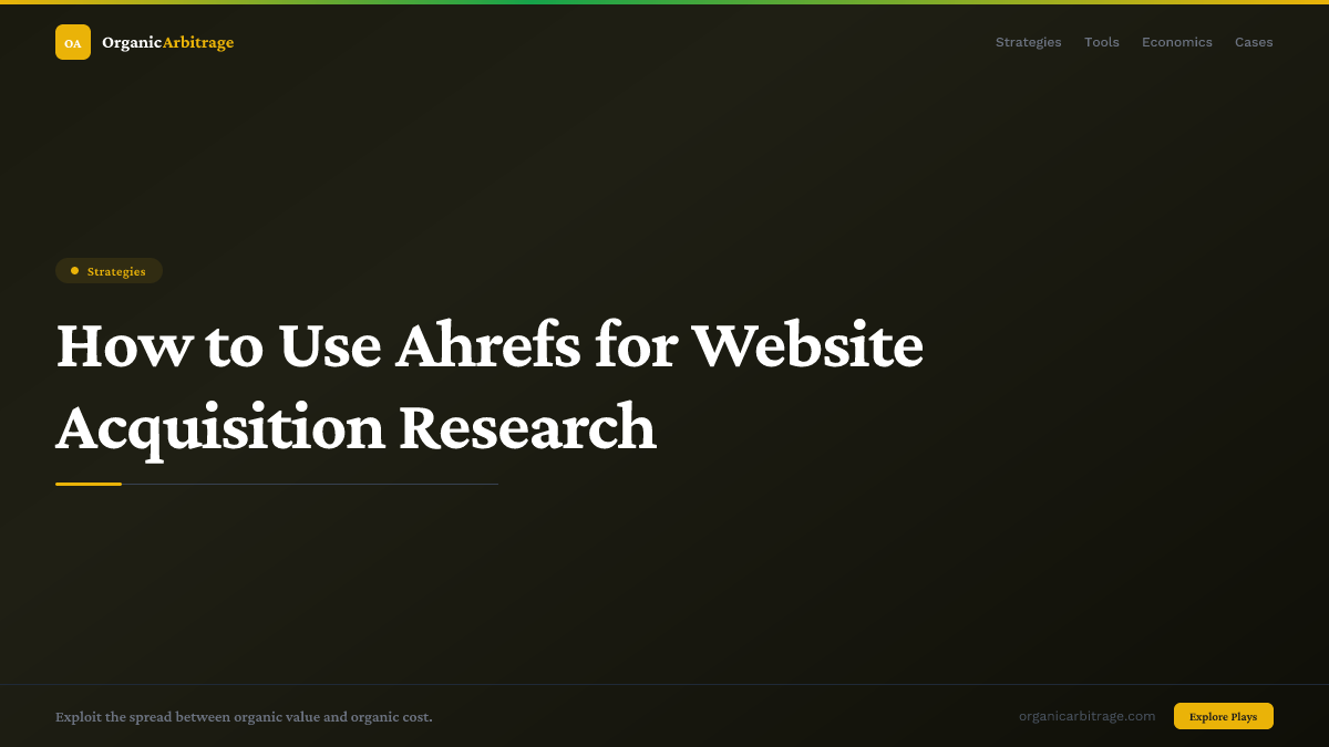 How to Use Ahrefs for Website Acquisition Research