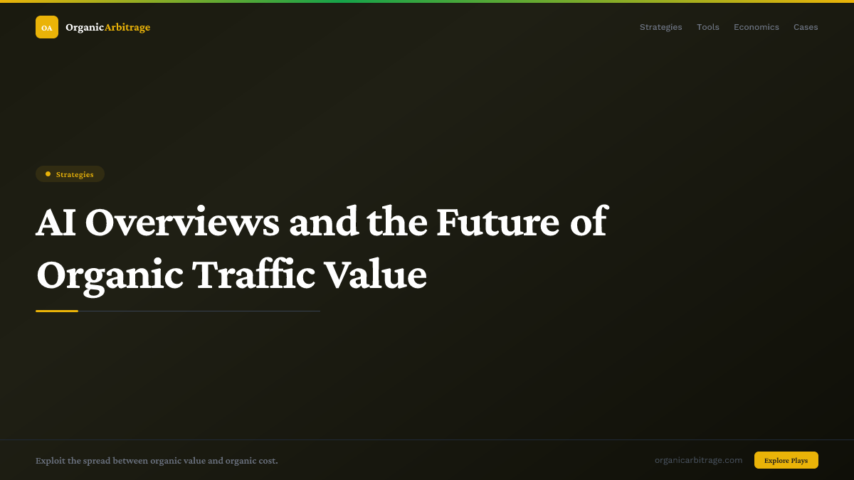 AI Overviews and the Future of Organic Traffic Value