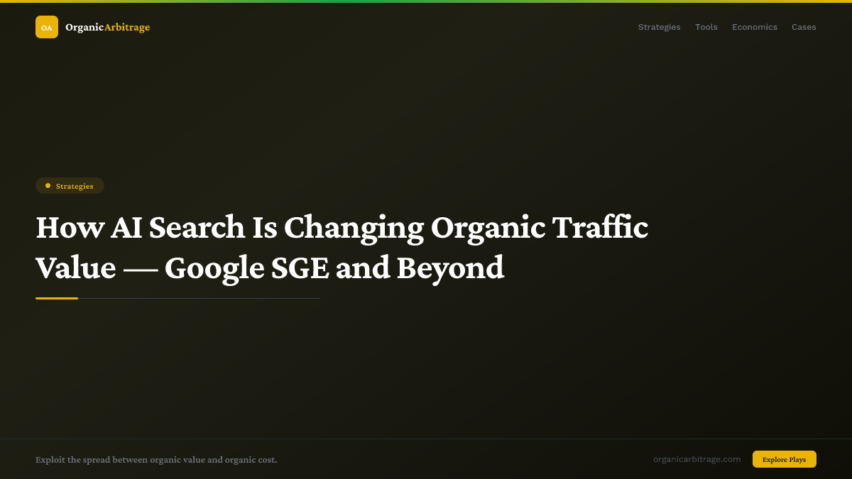 How AI Search Is Changing Organic Traffic Value — Google SGE and Beyond