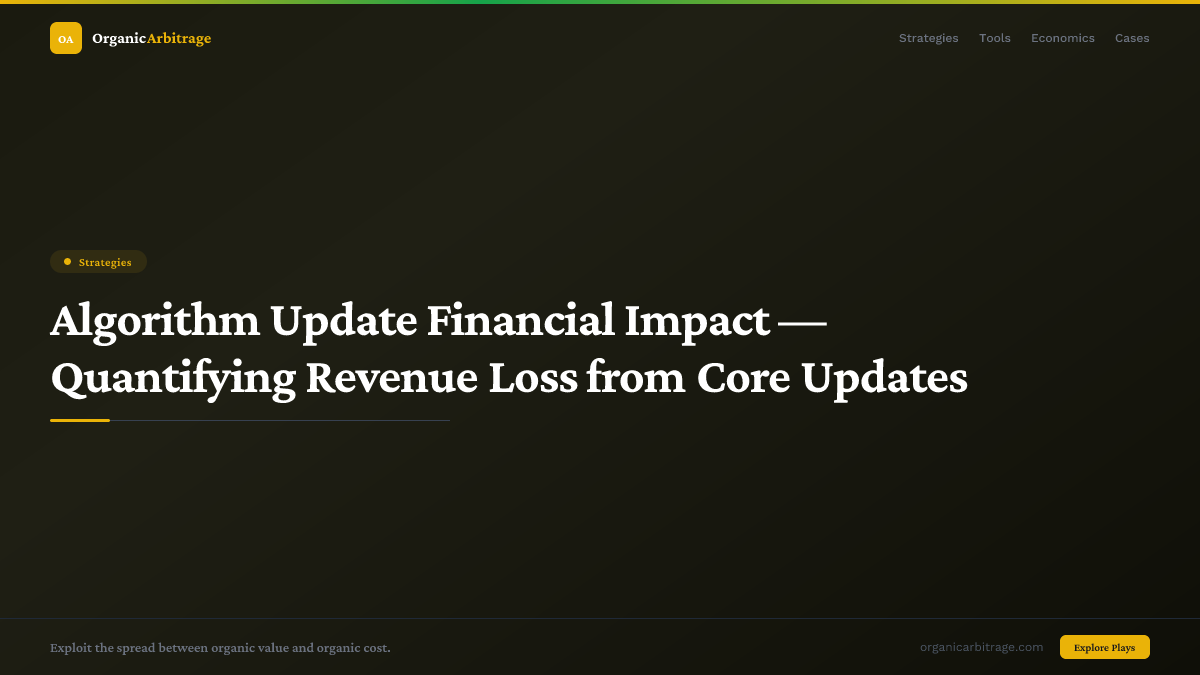 Algorithm Update Financial Impact — Quantifying Revenue Loss from Core Updates