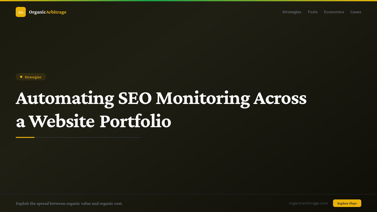 Automating SEO Monitoring Across a Website Portfolio