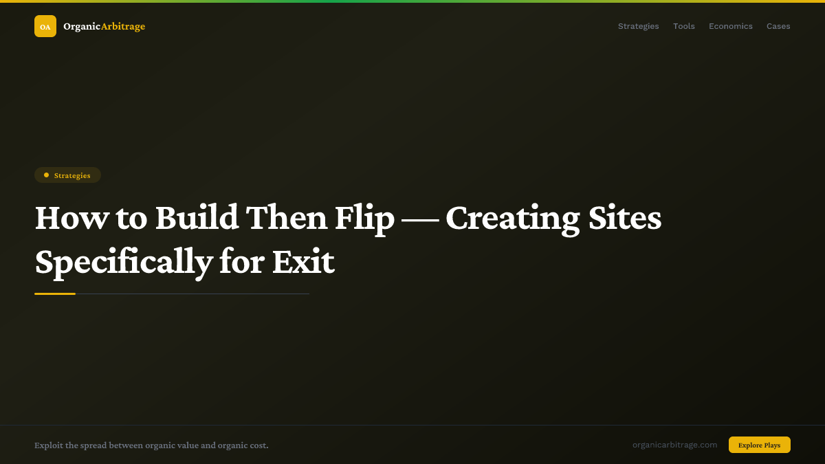 How to Build Then Flip — Creating Sites Specifically for Exit