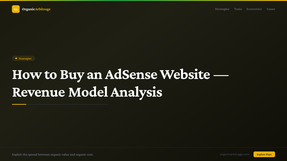 How to Buy an AdSense Website — Revenue Model Analysis