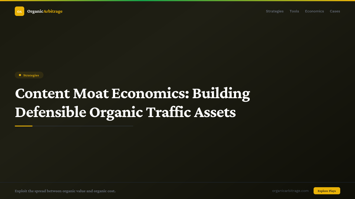 Content Moat Economics: Building Defensible Organic Traffic Assets