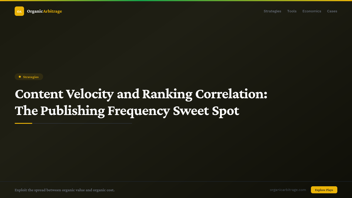 Content Velocity and Ranking Correlation: The Publishing Frequency Sweet Spot