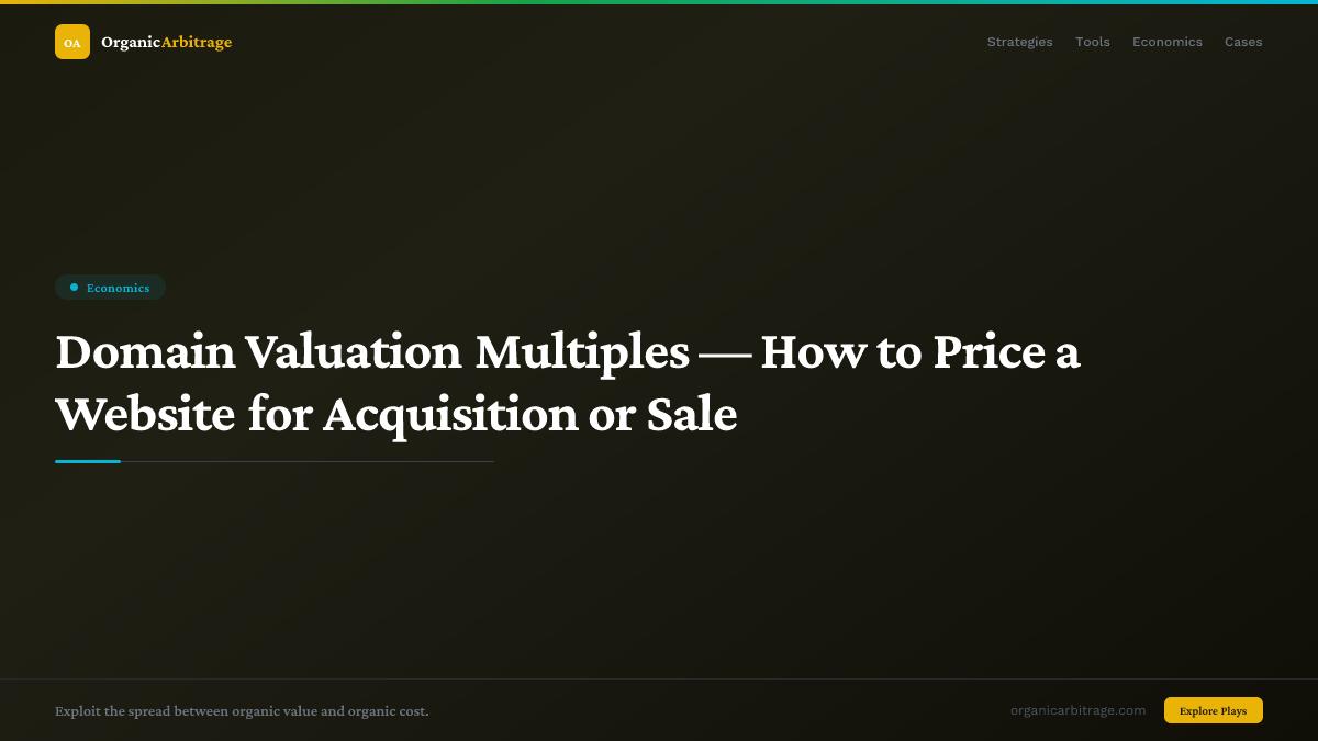 Domain Valuation Multiples — How to Price a Website for Acquisition or Sale