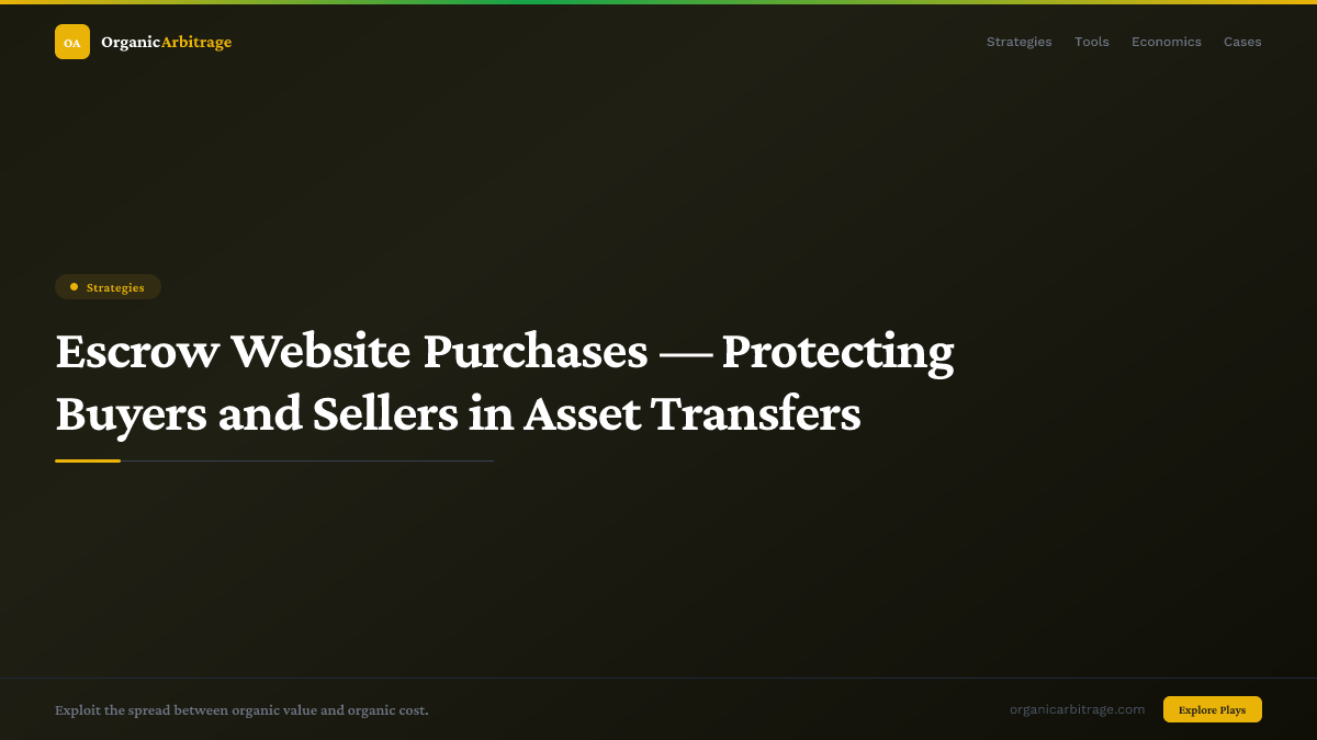 Escrow Website Purchases — Protecting Buyers and Sellers in Asset Transfers