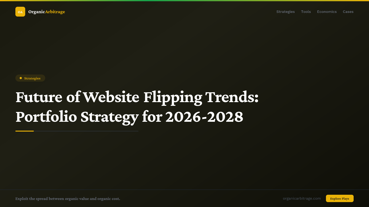 Future of Website Flipping Trends: Portfolio Strategy for 2026-2028