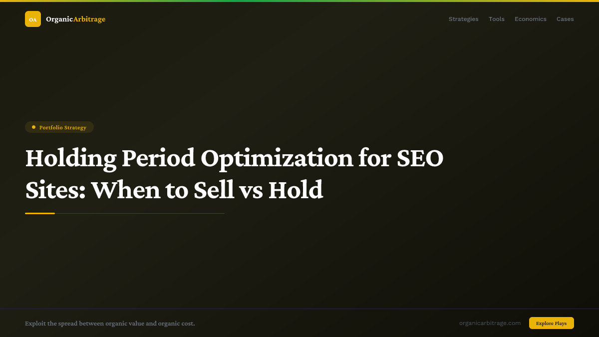 Holding Period Optimization for SEO Sites: When to Sell vs Hold