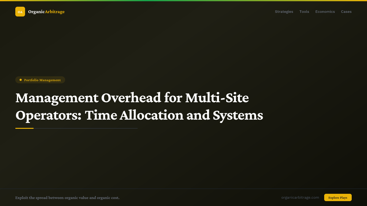 Management Overhead for Multi-Site Operators: Time Allocation and Systems