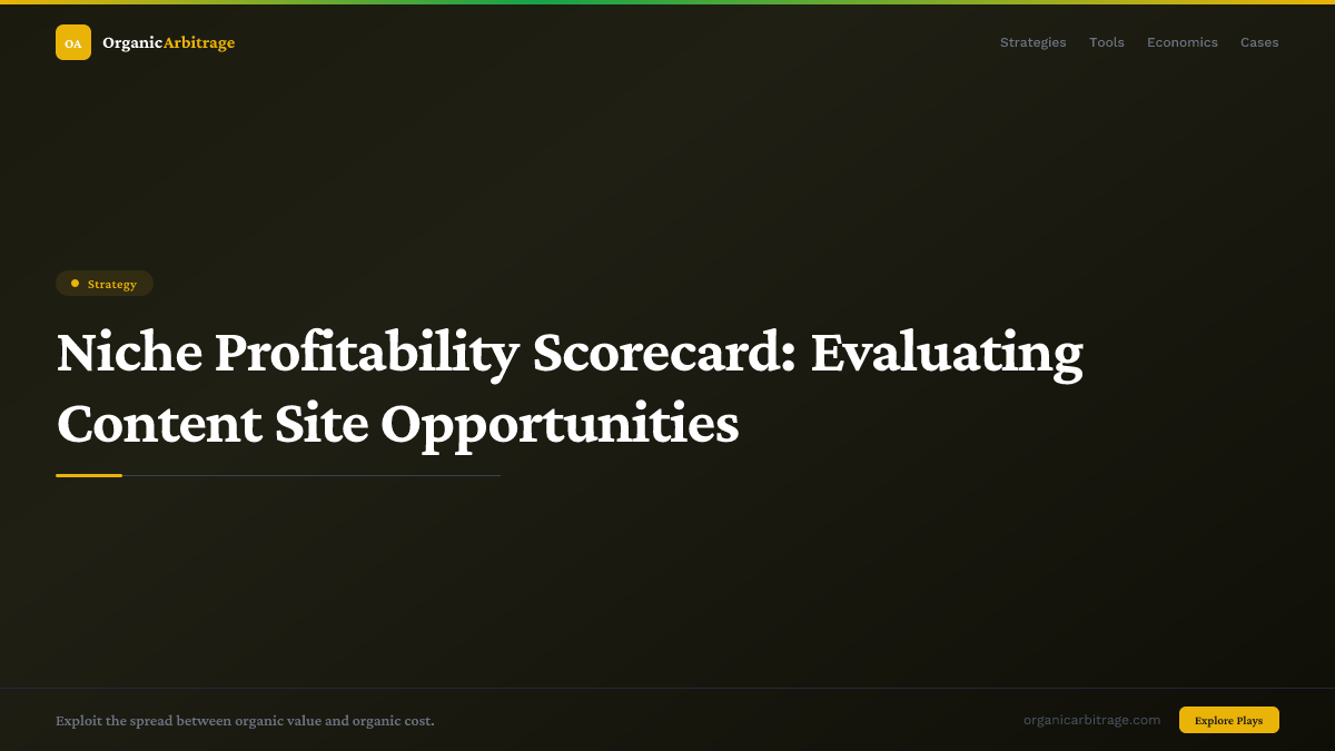 Niche Profitability Scorecard: Evaluating Content Site Opportunities
