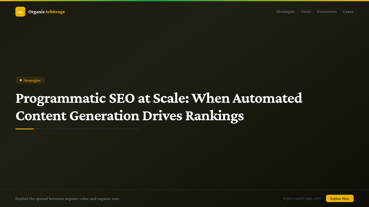 Programmatic SEO at Scale: When Automated Content Generation Drives Rankings