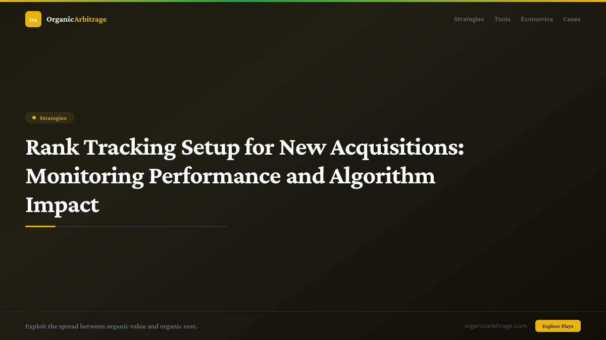 Rank Tracking Setup for New Acquisitions: Monitoring Performance and Algorithm Impact