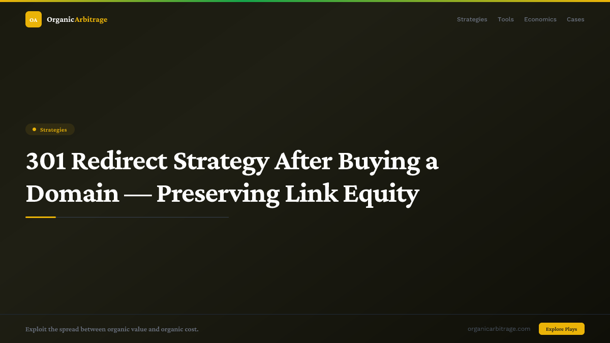 301 Redirect Strategy After Buying a Domain — Preserving Link Equity