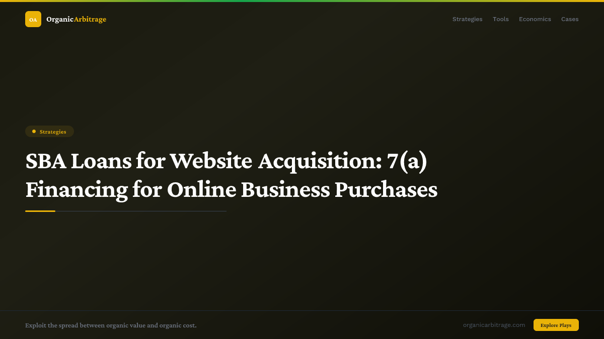 SBA Loans for Website Acquisition: 7(a) Financing for Online Business Purchases