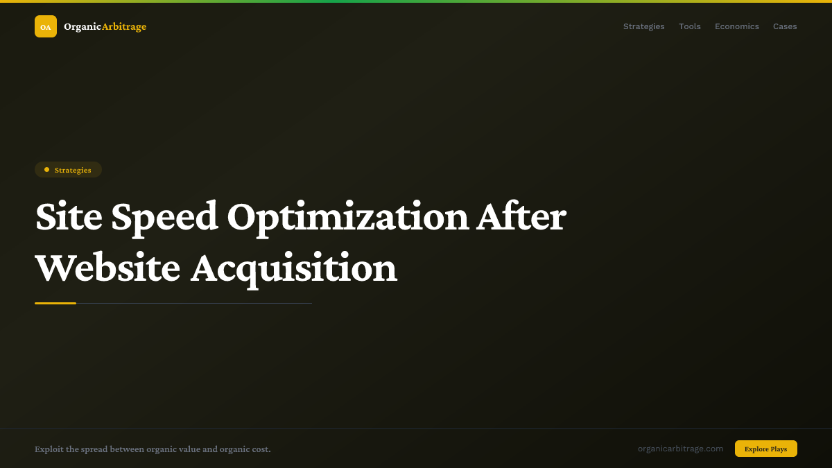 Site Speed Optimization After Website Acquisition