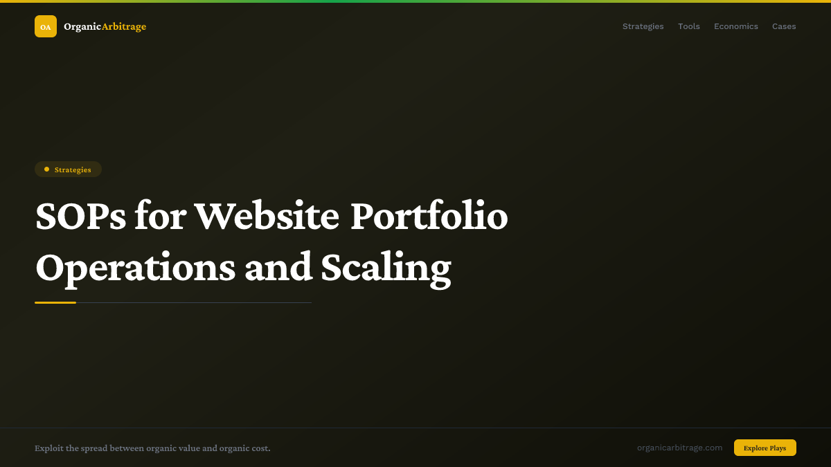 SOPs for Website Portfolio Operations and Scaling