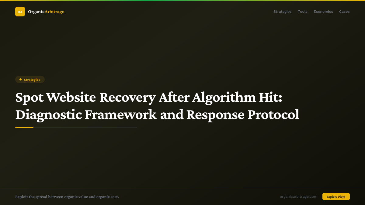 Spot Website Recovery After Algorithm Hit: Diagnostic Framework and Response Protocol