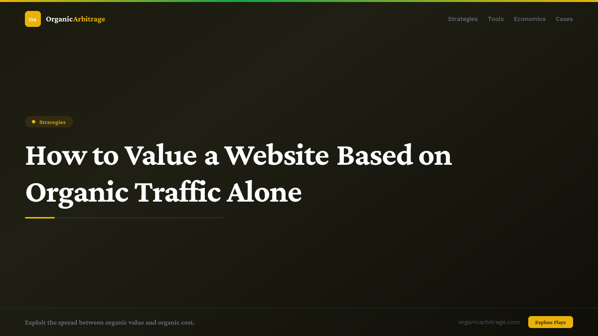 How to Value a Website Based on Organic Traffic Alone
