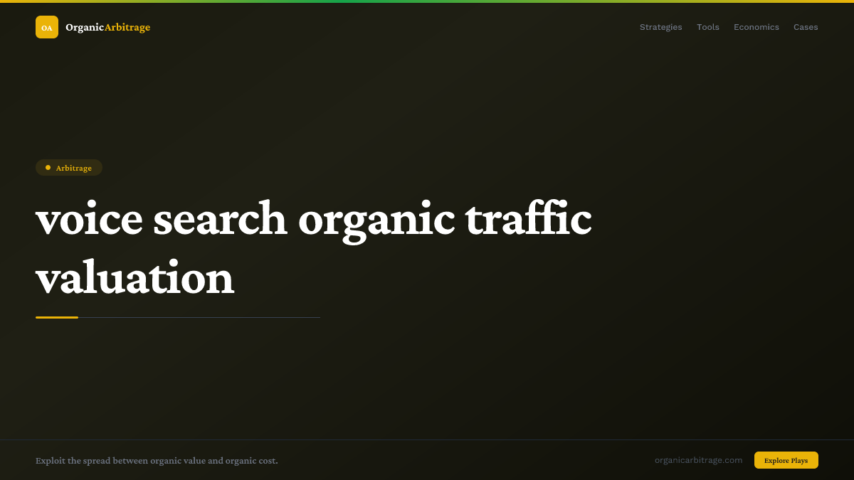 voice search organic traffic valuation