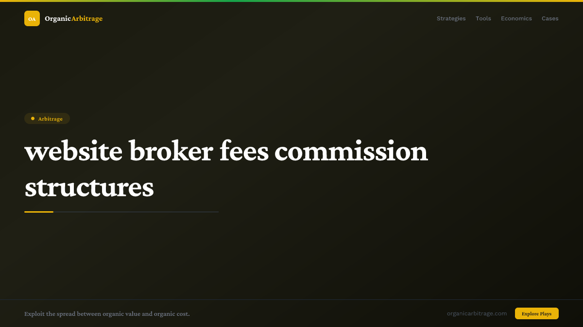 website broker fees commission structures