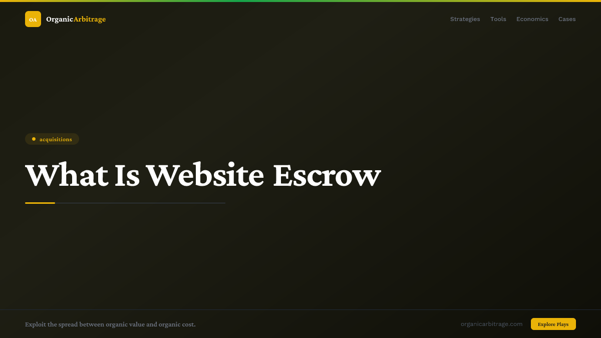 What Is Website Escrow