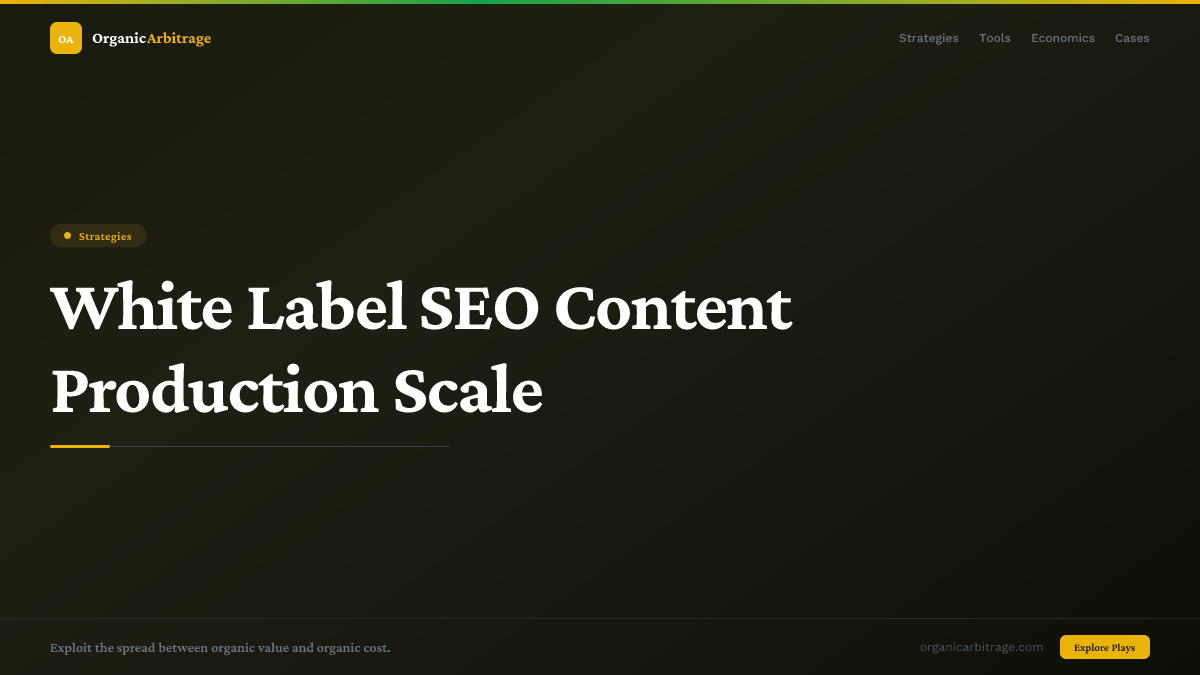 White Label SEO Content Production Scale