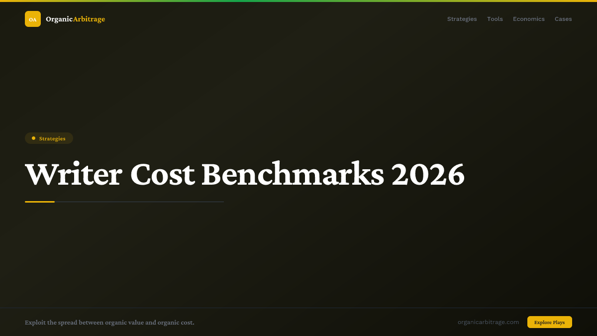 Writer Cost Benchmarks 2026